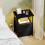 LED bedside table with charging station and fabric drawers 8