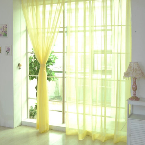 Transparante polyester gordijnen 100x200cm Set van 2
