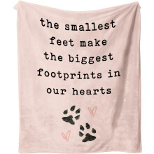 Zachte herdenkingsdeken voor honden (50"x60") met puppy- en pootafdruk – Valentijns-/verjaardagscadeau voor dierenliefhebbers, geschikt voor alle