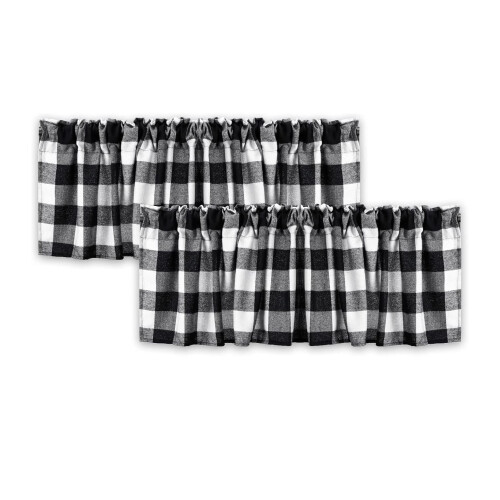 Ημιδιάφανο βερνίκι παραθύρου Buffalo Plaid 18x52in (2 τεμάχια)