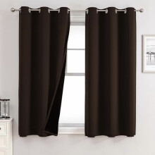 Perdele opace, 106x165 cm, gri deschis, set de 2 inele de prindere