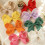 Satin Hair Bows Multi-Color 12pcs 5