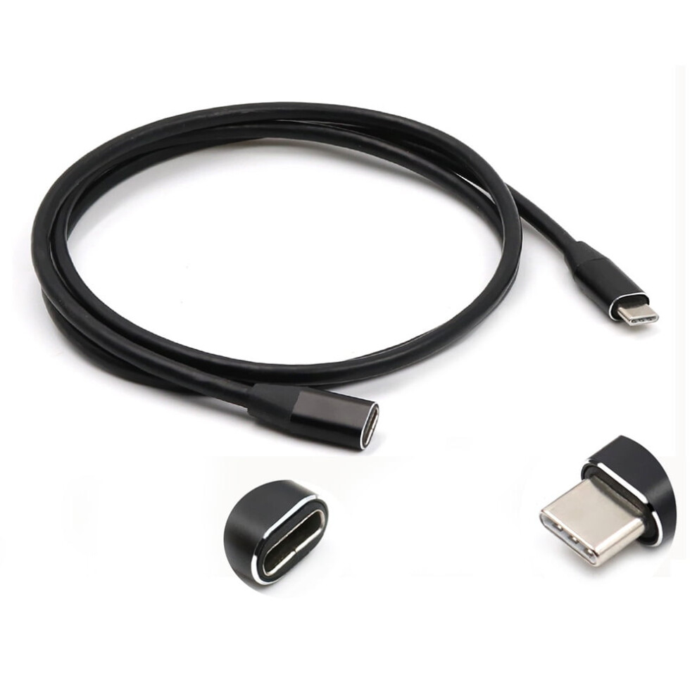 2-Pack Usb 3.1 Type-C Male To Female Extension Cable For Fast Data Transfer And Charging Black 9499224801776
