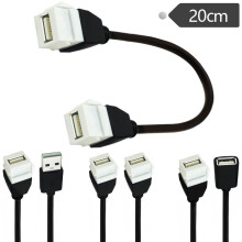 Złącze żeńskie USB 2.0 do montażu na panelu z zatrzaskiem