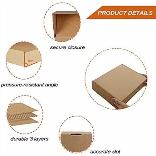 Caixas de envio marrons de 12x9x3 polegadas (pacote com 20), com fecho de aba e aba, ideais para embalagens de pequenas empresas e envio de presentes. 2