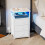 LED Nightstand with Charging Station, White/Black 4