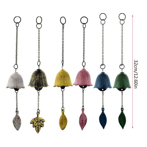 Iron Wind Chime with Leaf Bell Design – Outdoor Garden 2