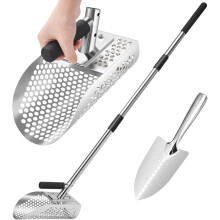 Stainless Steel Sand Scoop for Metal Detecting – Fast Sifter Shovel for Underwater Treasure Hunting, compatible with metal detectors