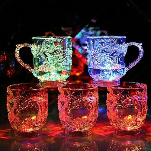 Gobelet à bière LED Dragon, en polypropylène transparent, 285 ml 1