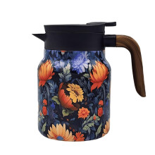 Thermos à thé vintage à motif floral avec infuseur intégré, carafe isotherme en acier inoxydable pour boissons chaudes – Compatible avec C1A6