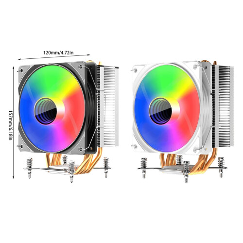 Aurgiarme 12CM CPU FAN Ανεμιστήρας ψύξης υπολογιστή Εύκολη εγκατάσταση 4 Heatpipes Αθόρυβη ψύξη 2