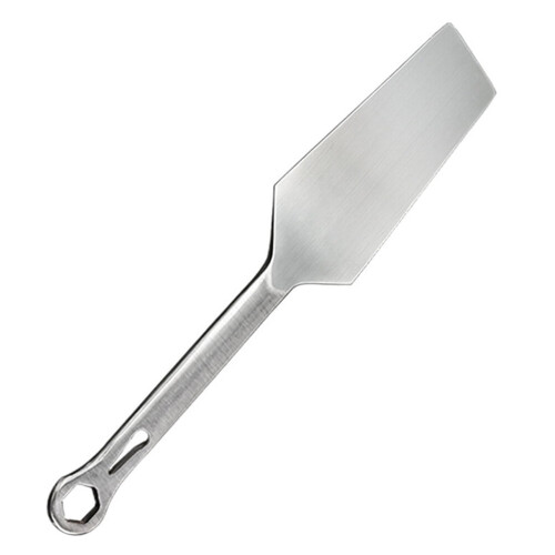 1Pack Construction Spatula Silver for Manual Concrete Work with Flat Head Blades and Ergonomics Handle Design