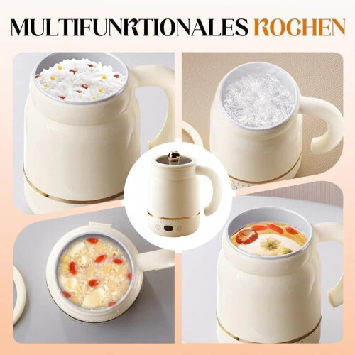 Tasse de cuisson électrique portable 900 ml, blanche/verte 1