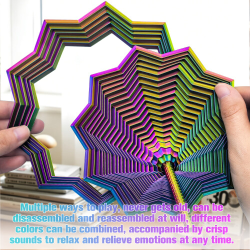 3 τεμάχια Sensory Fidget Star – Ελαφρύς εξάγωνος σπειροειδής πύργος με τρισδιάστατη 1