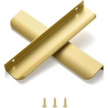 Edge Finger Tab Pulls Matte Gold 7.87 Inch 10 Pack