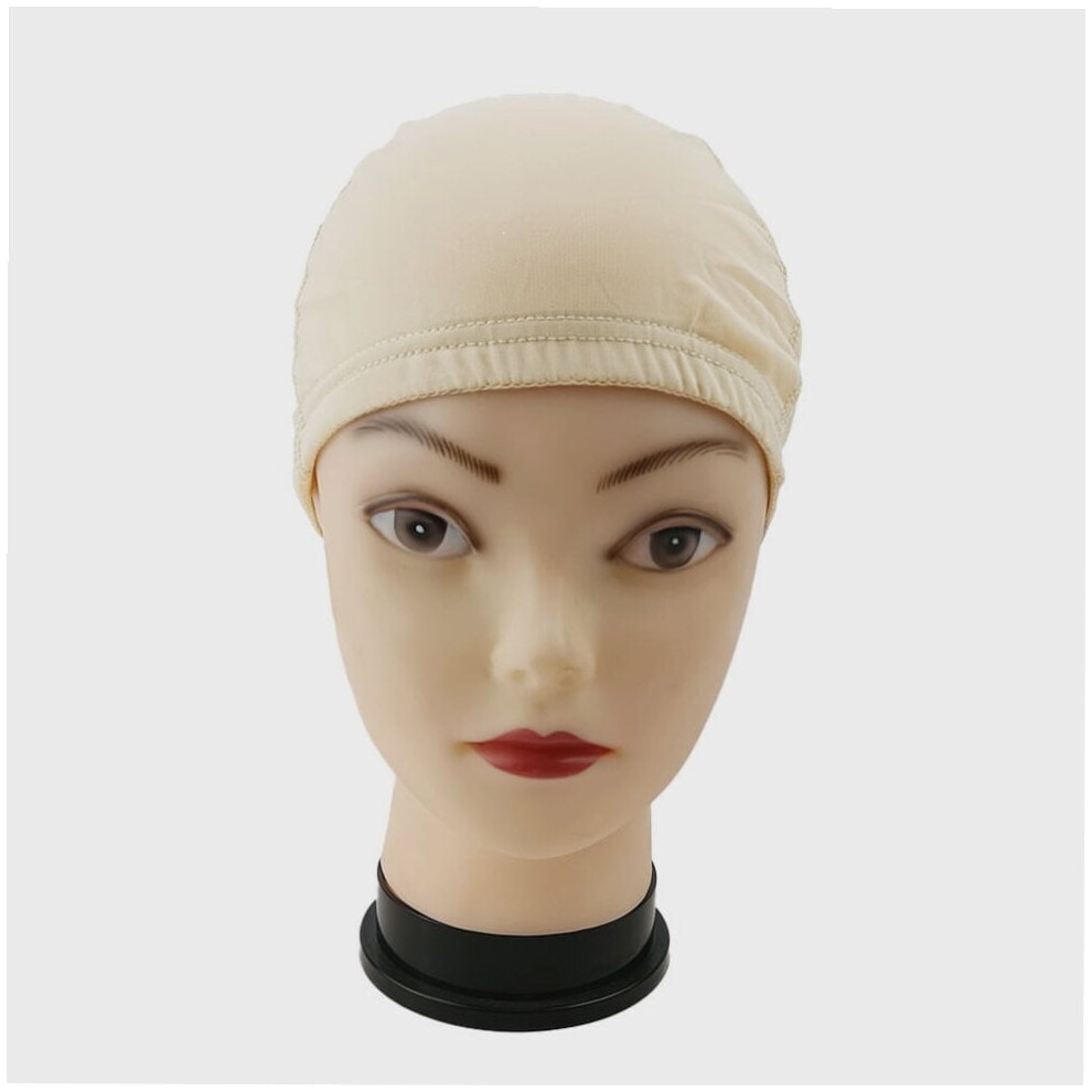 Ice Silk Wig Cap for Women Beige Elastic Breathable