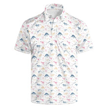 Men's Shirts Floral Printed Classic Tee Short Sleeve Lapel Polo Tops Loose Casual Blouses