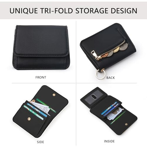 Πορτοφόλι με μπρελόκ RFID για γυναίκες, μικρά πορτοφόλια, γυναικείο πορτοφόλι με 2