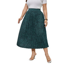 Gonna plissettata taglie forti da donna, casual, in chiffon, con elastico in vita, stile boho, gonne midi taglie forti