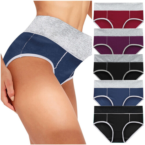 Εσώρουχα Hiphuggers για γυναίκες στο Hip5PC Patchwork Σλιπ Ελαστικά Μαλακά Σλιπ με Χρώμα σε