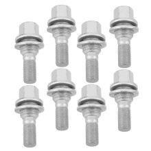 OUNONA 8Pcs Wheel Hub Nut Kit Plated Silver Heavy Duty Automotive Wheel Stud Replacement with Oxidation Treatment
