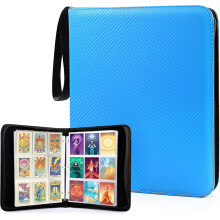 Pasta organizadora para cards colecionáveis, com 900 bolsos e zíper, estojo porta-cards com bolsos de dupla face para cards de beisebol e futebol