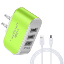 Nabíjačka Candy Hide Cord s 3 USB a LED diódou, kompatibilná s dátovým káblom pre Android