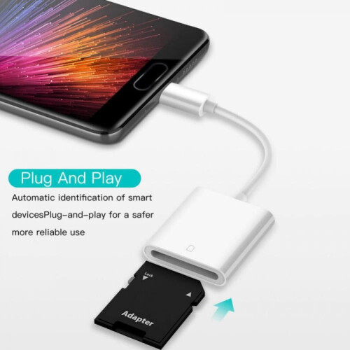 USB-C SD Card Reader Compatible with Android Galaxy S20, iPad Pro, MacBook Pro/Air, Camera 1