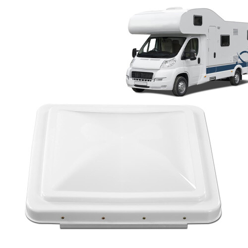 PIT66 14"x14" Vit takventilationsskydd för husbil, husvagn, ventilationsrör, passar Ventline Elixir 1