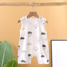 lulshou Spring Romper Baby Spring New Onesie Newborn Crawling Clothes Sleeveless Thin Ha Clothes Bag Fart Clothes Bodysuit Jumpsuit on Clearance