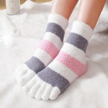 Baozhu1Pairs Zehensocken für Damen, flauschige Socken, warme Wintersocken, gemütliche Fünf-Finger-Socken für Damen, Geschenkidee