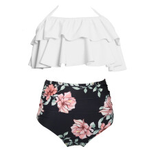 Sraith Bikini do Leanaí Óga, Cailíní Beaga, le Rufálacha, agus Prionta Bláthanna, do Pháistí Óga.
