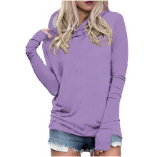 Léinte Hoodie Muinchille Fada do MhnáBarraí Rith Éadroma Ócáideacha le Poll Ordóige