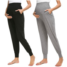 Moderiktiga leggings för kvinnor, enfärgade, vardagsbyxor, stretchiga, bekväma, säckiga byxor, svarta