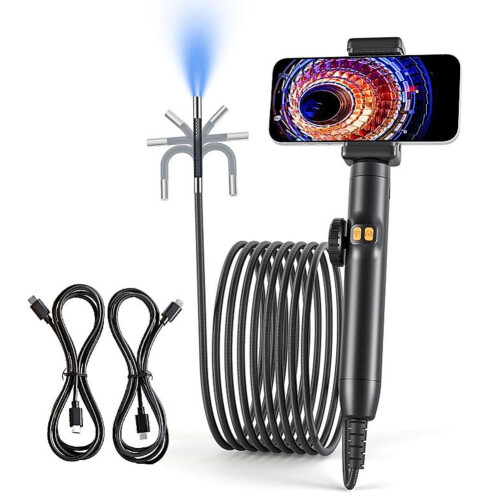 Two-Way 360 Articulating Borescope, 1080P Camera, endoscope Light with 9CW9