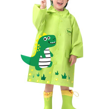 Mädchen und Jungen Regenbekleidung, langärmeliger Regenmantel mit Kapuze und Knöpfen, bedruckt mit Cartoon-Tiermotiven, stylischer Regenponcho