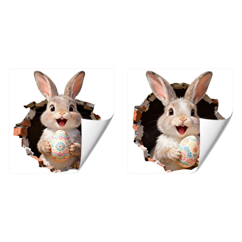 Easter Rabbit Window Cling 30X40cm Removable Self-Adhesive 9023022163059