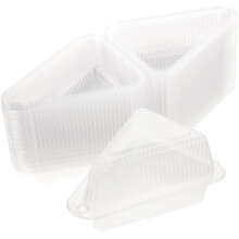 100 boîtes à gâteaux triangulaires en PET avec couvercles