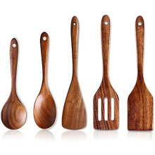 Ensemble de 5 ustensiles de cuisine en bois d'acacia