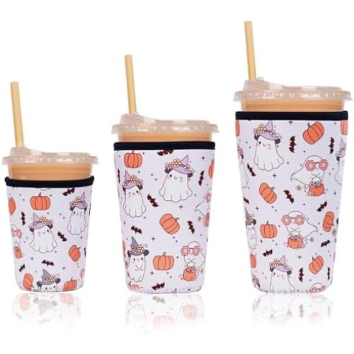Herbruikbare neopreen cupsleeves set – 3 designs