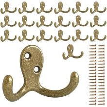 Crochets muraux doubles ultra-résistants – Zinc, Noir, lot de 10