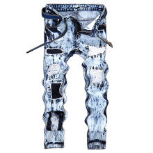 Jean Pants For Men Jeans Fashion Skinny Button Zipper Medium Wash Jean Pants With Pockets