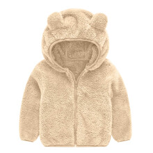 Jackets for Girls Spring and Fall Cute and Warm Plush Top Zipper Hooded Double-Sided Plush Top Jacket, Size 80-120