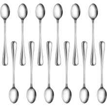 Ensemble de 12 cuillères à thé glacé en acier inoxydable 18/0