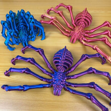 3D-tulostettu helvetin luuranko-susihämähäkkilelu, siirrettävä ja kokoonpuristuva, halloween-pöytäkoriste – yhteensopiva