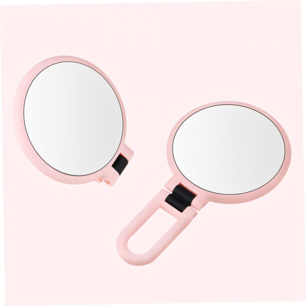 ACDANC Hand Held Mirror,High Definition Travel Mirror,360Rotating Base Makeup Mirror,Pink,10X