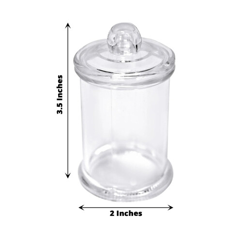 Potes de doces pequenos e transparentes com tampa, 8,9 cm (3,5 polegadas), pacote com 12 unidades. 1