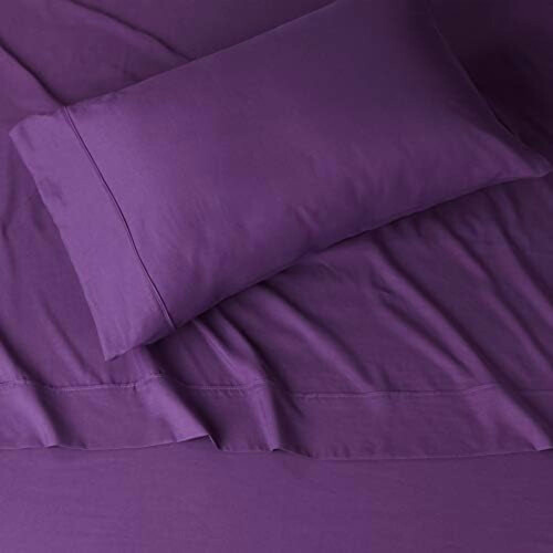 Microfiber Bed Sheet Set Twin Plum 3-Piece 2