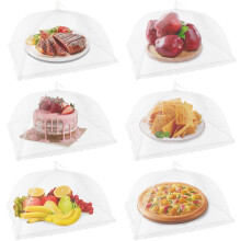 17"x17" Pop-up Mesh Food Covers for Outdoors, BBQ, Picnics – Reusable & Collapsible (6 Pcs)