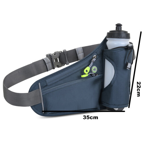 No Bounce Hydration Running Belt with Water Bottle Holder, Dark Grey 1